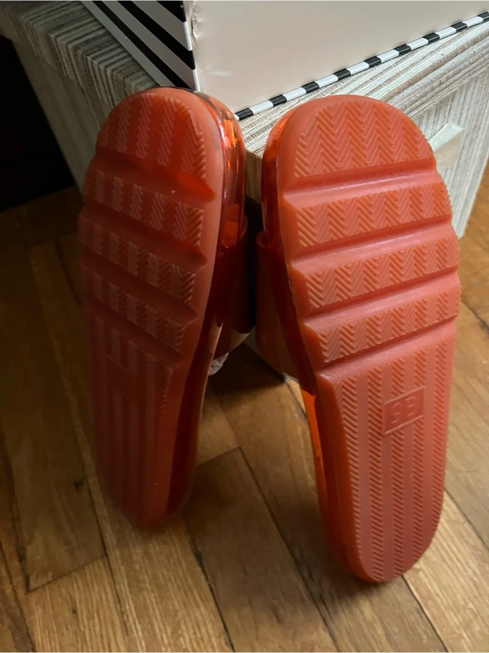 Tory Burch Orange Jelly Slide Sandals
